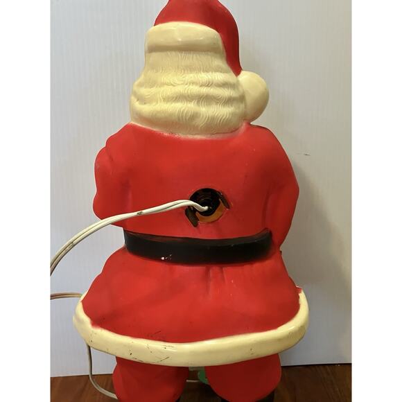 Vintage Santa Claus Blow Mold Lighted Lamp Christmas 17" Hard Plastic 50s-60s - Picture 8 of 8